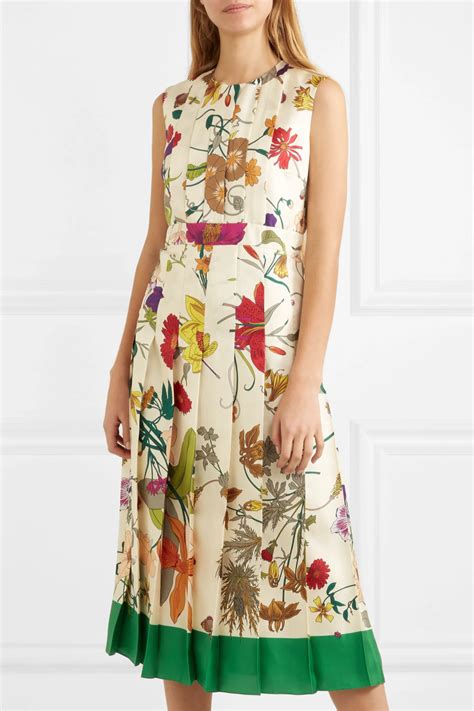 gucci floral print silk twill dress|cute Gucci dress.